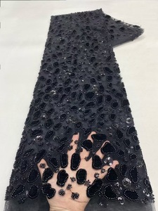 NI.AI nuovo Design tessuto di pizzo con paillettes in velluto con perline in pizzo tessuto di pizzo con perline - Product Image 2