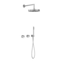 Mitigeur de douche mural double poignée brossé de haute qualité avec cartouche céramique, eau chaude et froide, pour salle de bain