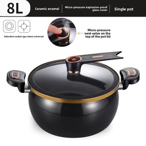 Marmite en émail pour la maison, grande capacité, fond épaissi, idéale pour la cuisson de soupes, utilisable au four - Product Image 5