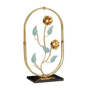 เครื่องประดับตั้งโต๊ะรูปใบบัวเหล็ก - ดีไซน์หรูหรา ของขวัญปีใหม่จีนสำหรับตกแต่งบ้านและสำนักงาน - Product Image 5