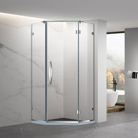 Cabine de douche d'angle de luxe sans cadre en verre trempé Foshan