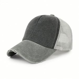 Casquette de baseball vintage personnalisée avec logo d'usine, visière vieillie, style Dad Hat, dos en maille, effet délavé, vente en gros - Product Image 4