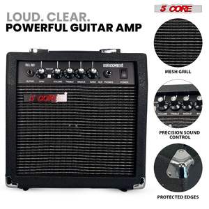 Amplificador de guitarra portátil mini de 5 núcleos y 20W con altavoz de 6.5 pulgadas y entrada auxiliar para práctica y grabación - Product Image 6