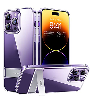 TORRAS UPRO for Iphone 14 Pro Max Case - Clear & Stand Built-in TORRAS UPRO for Iphone 14 Pro Max Case - Clear & Stand Built-in