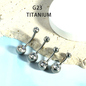 G23 f136 टाइटेनियम पेट बटन छल्ले के लिए नाभि बारबेल स्टड 6-10-12-14mm - Product Image 3
