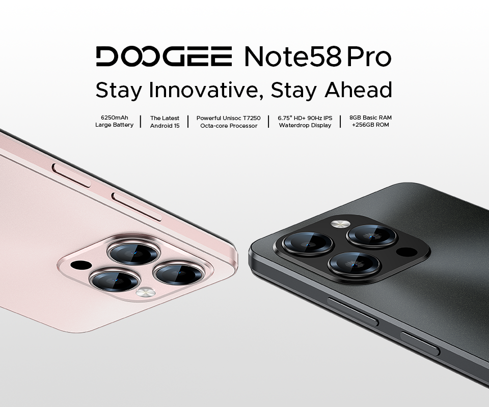 DOOGEE Note 58 Pro - 8GB+256GB Smart Phone with 6.75 Inch Display