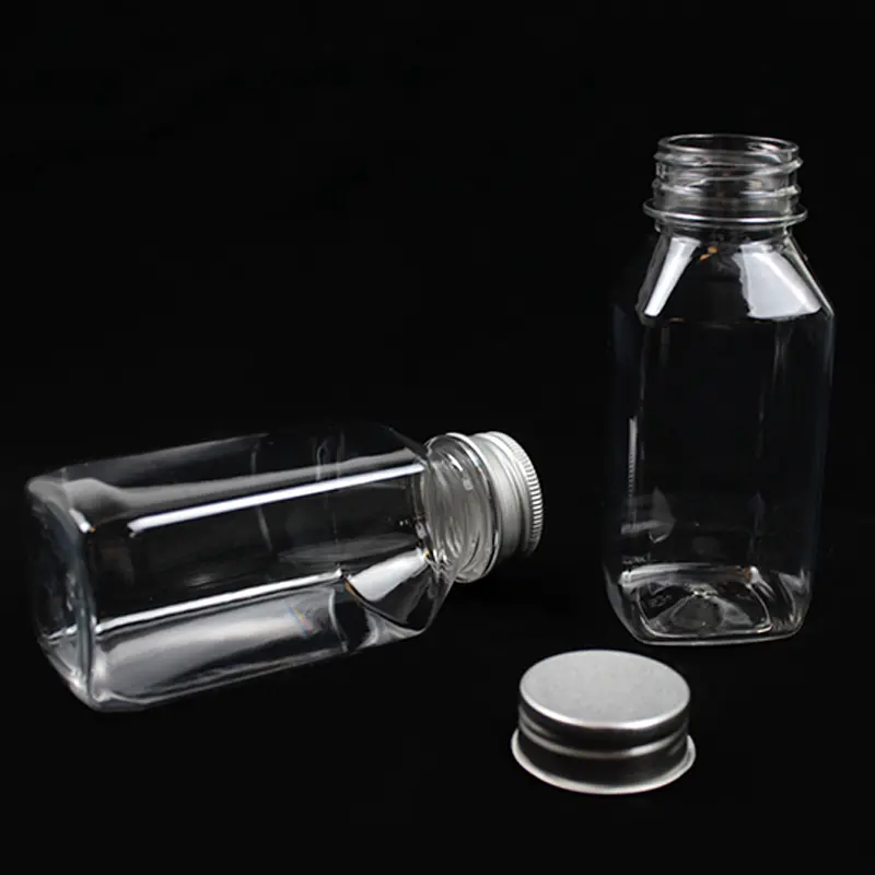 Disposable Transparent Empty Pet Plastic 350 Ml Drinking Juice Bottles With Lids For Juice