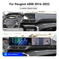 Foforfor Double écran 12,3 pouces pour Peugeot 4008 2016-2022, Carplay sans fil, Android 13, autoradio multimédia GPS DSP USB