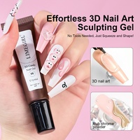 Gel 3D solide pour ongles, 6 couleurs, multifonction, effet bonbon, pour sculpture, peinture, dessin et gaufrage, avec bouteille source pour lampe LED