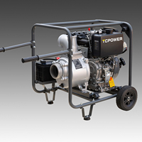 Ensemble de pompe à eau diesel portable à un cylindre de 12 CV, refroidi par air, 195FE, pour l'irrigation agricole, avec démarrage électrique