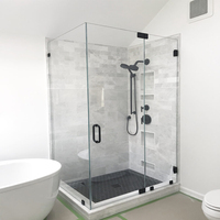 Unités de douche complètes pour salle de bain, portes de douche en verre pivotantes à charnières transparentes, sur mesure