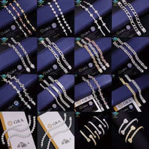 Hip Hop Fashion Gold Cross Links Cuban Chain 925 Sterling Silver VVS D Color Moissanite GRA Certificate Popular Design <b>Bracelet</b> - Product Image 6