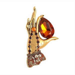Broche Vintage con Mano de Buda, Elegante, con Diamantes, para Hombre y Mujer, Accesorio de Ropa, Regalo - Product Image 5