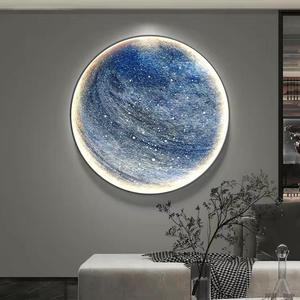 Arte Murale LED Moderna Dipinto <span class=keywords><strong>Luna</strong></span> Decorazione Casa Lussuosa Terra Decorazioni Camera da Letto per Casa Dipinto LED 3D - Product Image 3