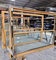 Fenêtre coulissante verticale en aluminium Fenêtre suspendue simple Fenêtre pivotante inclinable avec verre trempé à rupture thermique Materia