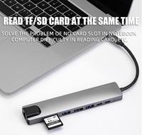 Station d'accueil USB C 8-en-1, adaptateur multiport avec HDTV, Ethernet RJ45, charge PD, USB 3.0, lecteur de cartes TF et SD pour ordinateur portable