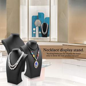 Custom PU Leather Jewelry Displays Stand Series Luxury Jewelry Mannequin Display for Pendant <b>Necklace</b> - Product Image 5
