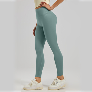 Collants de sport élégants de couleur unie avec taille haute et couture intérieure anti-frottement pour un confort longue durée - Product Image 2