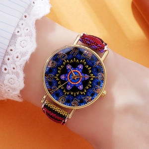 นาฬิกาผู้หญิงแฟชั่นวินเทจ Dreamcatcher <span class=keywords><strong>ต้น</strong></span>ไม้แห่งชีวิต<span class=keywords><strong>ดอก</strong></span>ไม้พิมพ์ลายถักนาฬิกาควอตซ์สำหรับผู้หญิงของขวัญนาฬิกา reloj mujer - Product Image 3