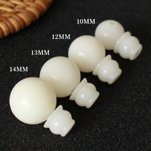 Bodhi Root Loose <b>Beads</b> Round White Jade Shape For Bracelet Making ST003 Polished - Product Image 2