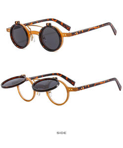 نظارات شمسية كلاسيكية مستديرة من نوع steambunk نظارات شمسية صغيرة للرجال والنساء نظارات شخصية عتيقة - Product Image 1
