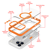 Vier Hoeken Anti-Drop Telefoon Magnetische Case Voor Iphone 17 Plus Met 360 Roterende Verborgen Metalen Kickstand Voor Iphone 17 Pro Max