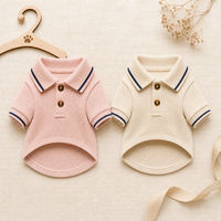 Polo pour chien en maille piqué respirante, mélange de coton, t-shirt pour animal de compagnie à manches courtes avec col, vêtement d'été