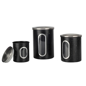 3 Piece Stackable Stainless Steel <b>Canister</b> <b>Set</b> with Clear Windows - Product Image 3