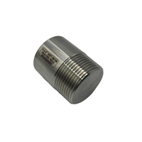 Bouchon d'extrémité de tuyau rond poli en acier inoxydable 316L forgé 1 1/4" BSPT B16.11 3000LB