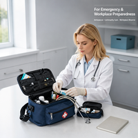 Trousse de premiers secours de camping imperméable en Oxford 1200D, organiseur portable avec pochette amovible pour la randonnée, kit de sécurité en plein air