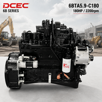 Motor Diésel SCDC DCEC 6BTA5.9-C180 de 180 HP, 5.9 L, 6 Cilindros, Refrigerado por Agua, Turboalimentado, para Maquinaria de Construcción