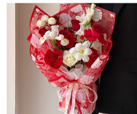Papier d'emballage pour fleurs en forme de boule avec bords semi-transparents pour l'arrangement floral DIY et l'emballage de bouquets.
