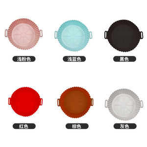 Plateau de cuisson en silicone rond antiadhésif de qualité alimentaire, tapis multifonctionnel pour friteuse à air, pliable avec poignées - Product Image 5