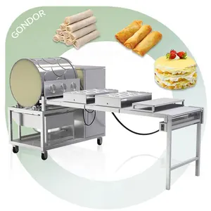 Fully Automatic Dough Samosa Patti Sheet Wrapper Egg Wrapping Ethiopia Ethiopian Injera Bread Make Spring Roll Machine