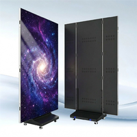 Pantalla LED Plegable de Tres Secciones P2 con Estuche de Viaje Incluido, Señalización Digital Portátil Plug and Play, Soporte de Pie para Tiendas Pop-Up