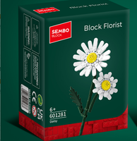 Blocs de construction en plastique ABS écologiques à l'échelle 1:8 Jouet éducatif en marguerite Blocs personnalisés non toxiques pour fleuriste