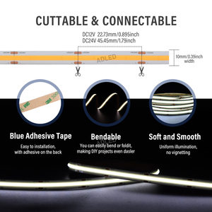 Ul được liệt kê 528chip 10mm <span class=keywords><strong>LED</strong></span> Strip <span class=keywords><strong>COB</strong></span> 12V dotless 15 wát/mét 22.73mm Cắt 10m 5m bánh xe màu xanh lá cây luz <span class=keywords><strong>LED</strong></span> <span class=keywords><strong>COB</strong></span> dải ánh sáng cho ánh sáng trong nhà - Product Image 5