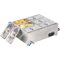 Chauffe-plats électrique commercial Machine 6 casseroles Bain Marie acier inoxydable 110v 220V contrôle automatique de la température économie d'énergie