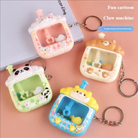 Gantungan Kunci Mesin Cakar Kartun Lucu Mini Mainan Interaktif Gantungan Tas Aksesoris Kreatif Menyenangkan untuk Anak-anak Dewasa Hadiah