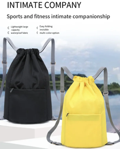 Sac à dos de sport de voyage grande capacité avec poche à cordon, nouveau design simple pour hommes et femmes, doublure en polyester durable - Product Image 3