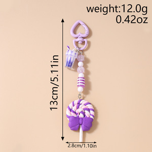 Bonito Llavero de Resina con Diseño de Caramelo y Piruleta, Colgante para Mujeres y Niñas, Adorno para Bolso, Regalo de Joyería - Product Image 6
