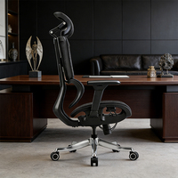 Chaise de bureau ergonomique réglable avec appui-tête 4D, matériau en maille, pivotante, pour bureau à domicile, design moderne, base en acier