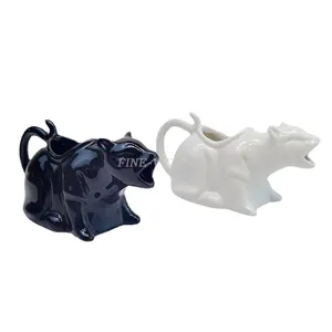 Bol à sauce en porcelaine blanc en forme de <span class=keywords><strong>chat</strong></span> vomissant, personnalisé pour Thanksgiving et Noël, nouveauté amusante - Product Image 1