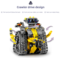Robot Wall-E 3 en 1 con Control por Aplicación y Bloques de Construcción de Dinosaurios Mecánicos, Control Dual, Control Remoto 2.4G, Juguete Educativo STEM DIY