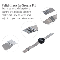 Bracelet de montre milanais personnalisé de 18 mm en acier inoxydable 316L avec fermoir pliable et bracelet respirant pour Samsung Huawei Xiaomi Smartwatches