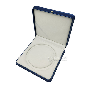 Durable Blue Pu Leather Jewelry <b>Box</b> With Crown Buckle Customizable For Wholesale Jewelry Orders - Product Image 2