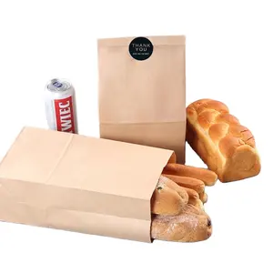 Sacs alimentaires en papier brun de réutilisation personnalisée de haute qualité en usine pour sac en papier d'emballage kraft avec votre logo