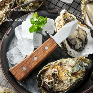 Herramienta <span class=keywords><strong>profesional</strong></span> para mariscos de cocina, mango de madera, cuchillo para ostras, abridor de conchas para ostras y vieiras para pelar - Product Image 6