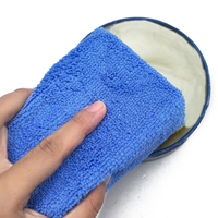 Bleu violet gris nettoyage polissage polissage éponge mousse tampon bloc carré microfibre cire applicateur pour Auto détaillant soin de voiture