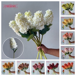 DC202 Hortensias Artificiales de Tallo Largo en Oferta, Flores Artificiales de Seda Multicolores Vintage para Decoración de Bodas al por Mayor - Product Image 1